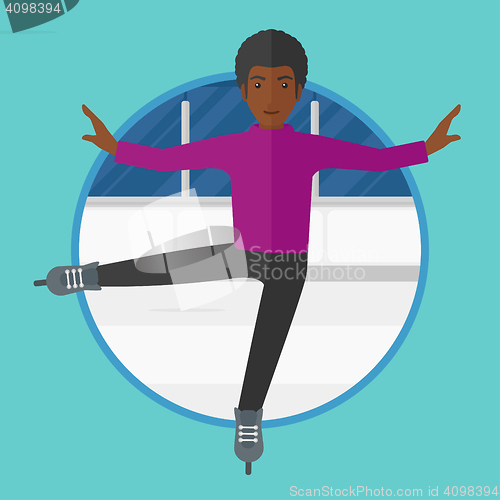 Image of Male figure skater vector illustration.