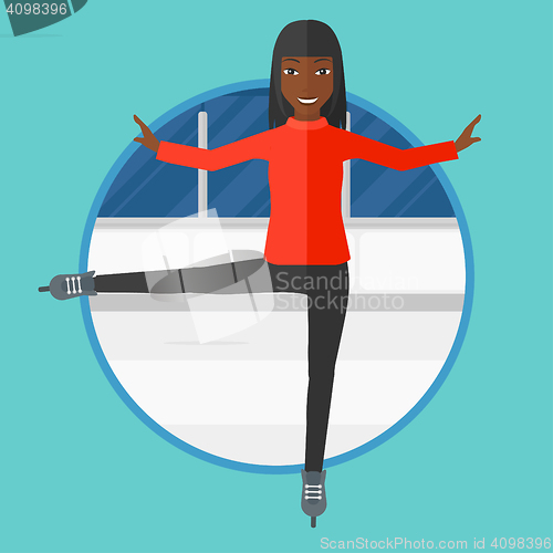 Image of Female figure skater vector illustration.