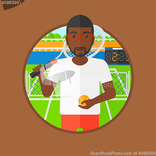 Image of Male tennis player vector illustration.