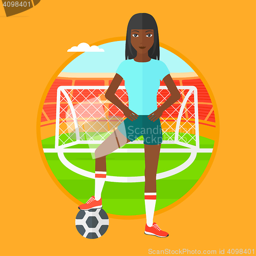 Image of Football player with ball vector illustration.