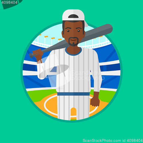 Image of Baseball player with bat vector illustration.