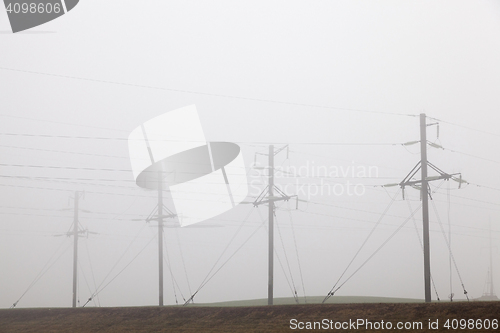 Image of High-voltage power poles