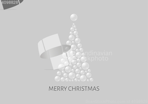 Image of christmas poster with abstract bubble tree