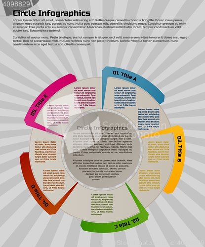 Image of circular infographic design template