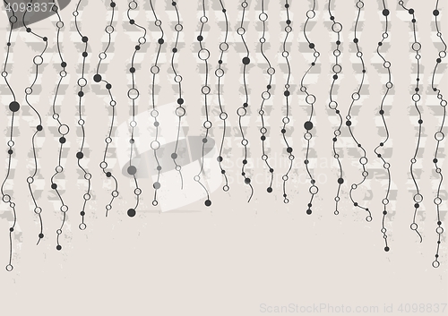 Image of striped illustration with black dots and lines