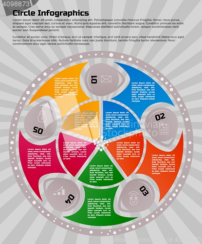 Image of circular infographic design template