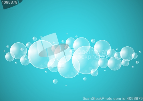 Image of water drops on blue background