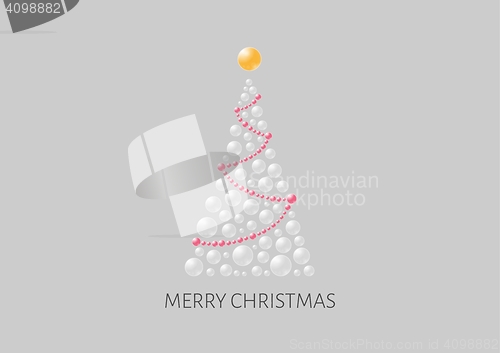 Image of christmas poster with abstract bubble tree