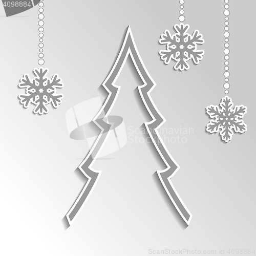 Image of christmas background in gray color with snowflakes