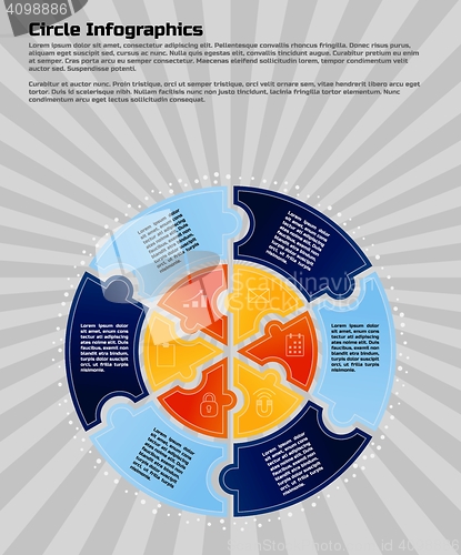 Image of circular infographic design template