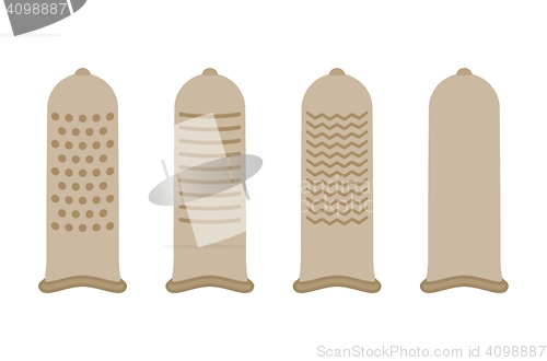 Image of condoms collection in flat style