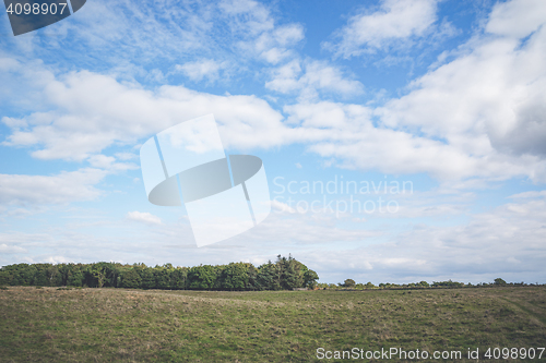 Image of Blue sky over a prairie landscape