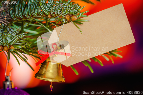 Image of Christmas bell with a card