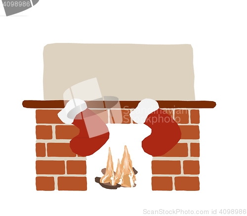 Image of christmas fireplace with socks