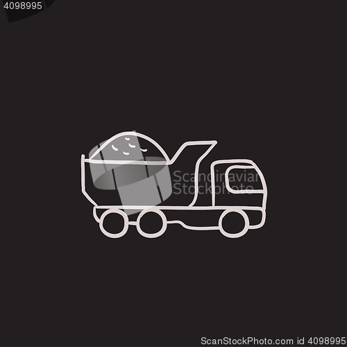 Image of Dump truck sketch icon.