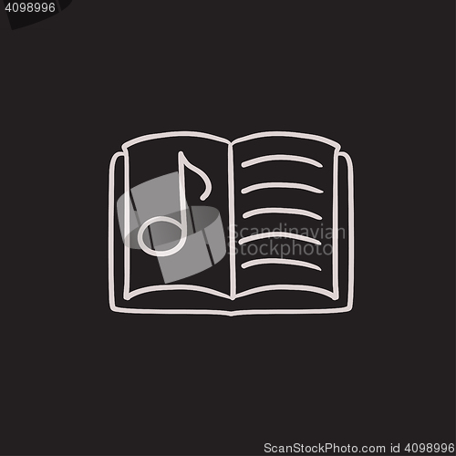 Image of Music book sketch icon.