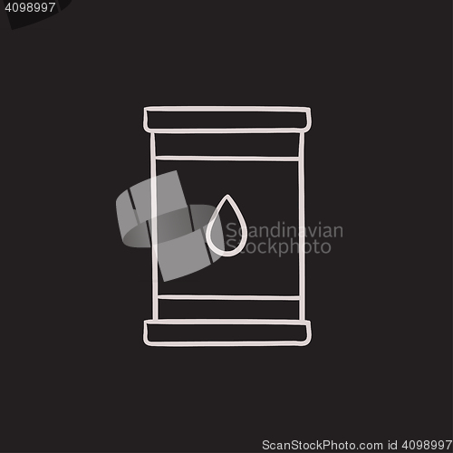 Image of Oil barrel sketch icon.