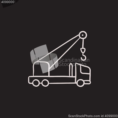 Image of Mobile crane sketch icon.