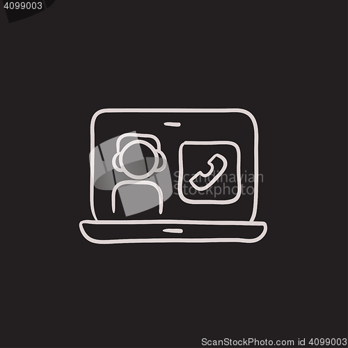 Image of Online education sketch icon.