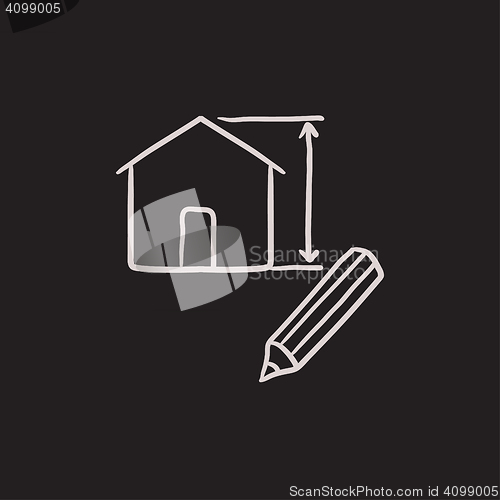 Image of House design sketch icon.