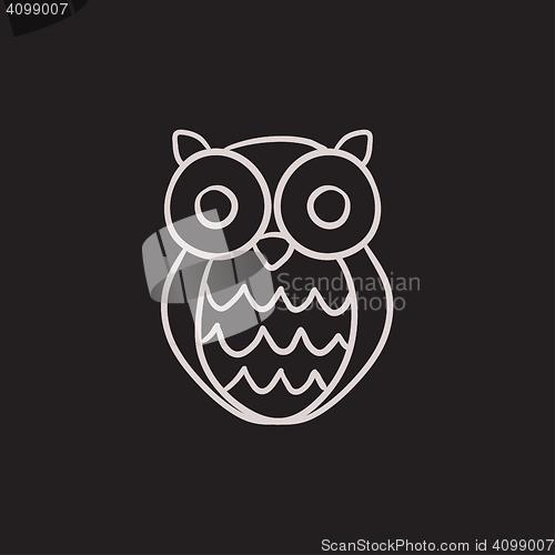 Image of Owl sketch icon.