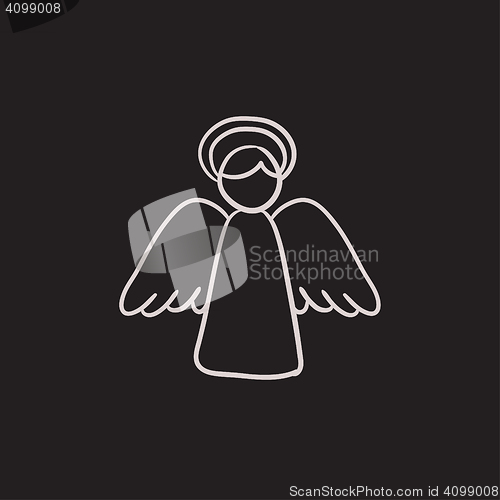 Image of Easter angel sketch icon.