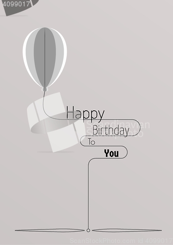 Image of birthday card with abstract folded paper balloons