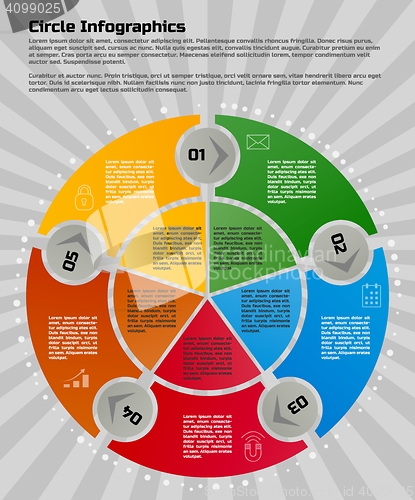 Image of circular infographic design template