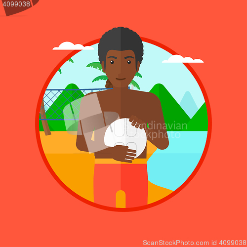 Image of Beach volleyball player vector illustration.
