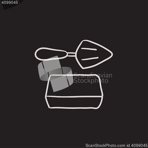 Image of Spatula with brick sketch icon.