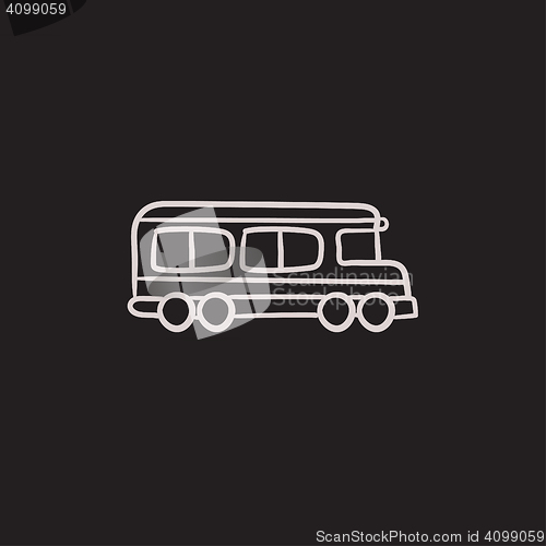 Image of School bus sketch icon.