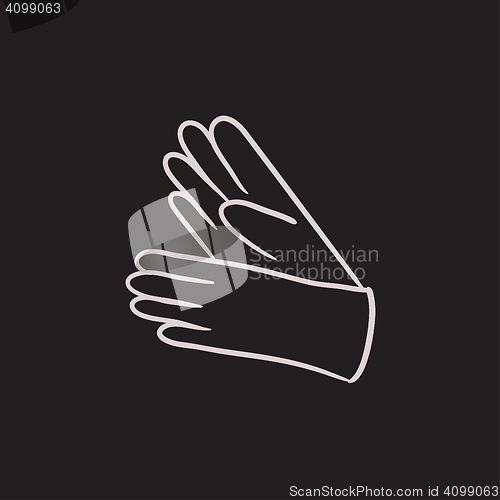 Image of Gloves sketch icon.