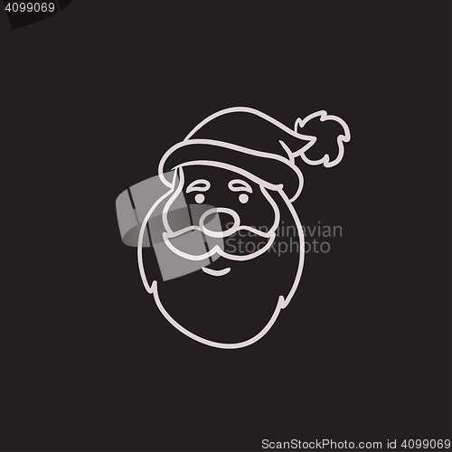 Image of Santa Claus face sketch icon.
