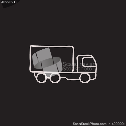 Image of Delivery truck sketch icon.