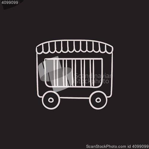 Image of Circus wagon sketch icon.