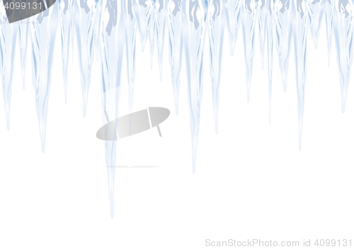 Image of icicles as a sign of cold winter hanging down