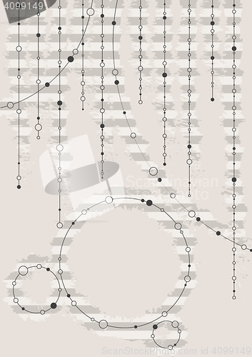 Image of striped illustration with black dots and lines