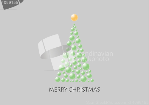 Image of christmas poster with abstract bubble tree