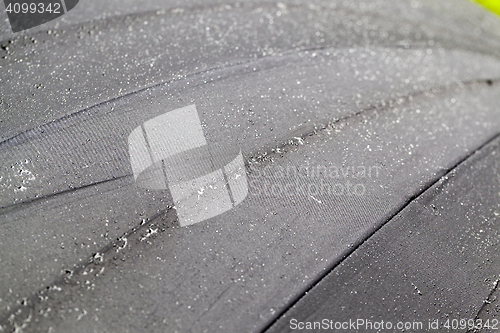 Image of raindrops on the umbrella