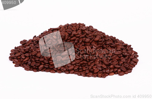 Image of Pile of Coffee Beans over White