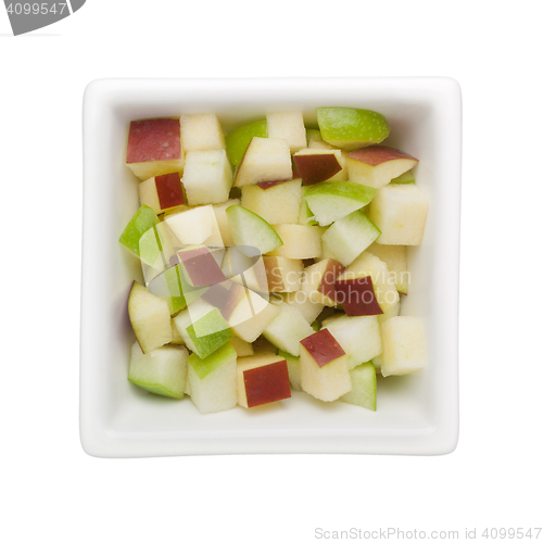 Image of Diced green and red apple