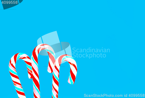 Image of Festive Blue Background With Lollipops