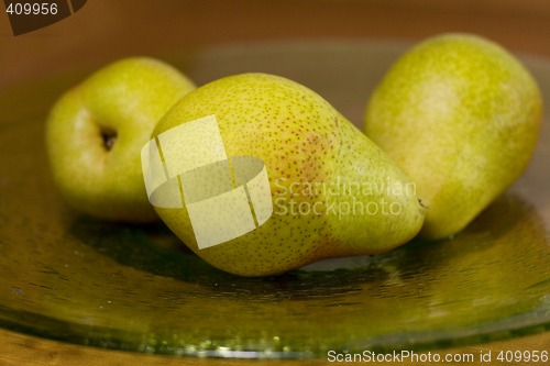 Image of tree pears on a plate