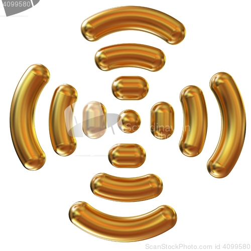 Image of Radio Frequency Identification symbol. 3d illustration