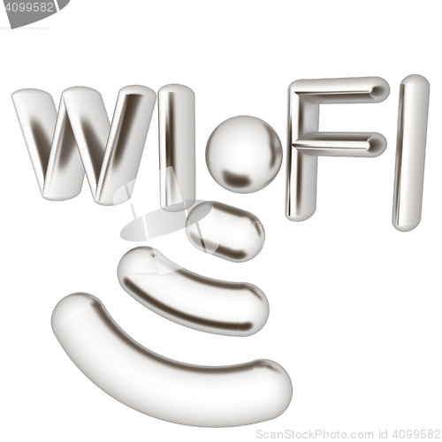 Image of Metal WiFi symbol. 3d illustration