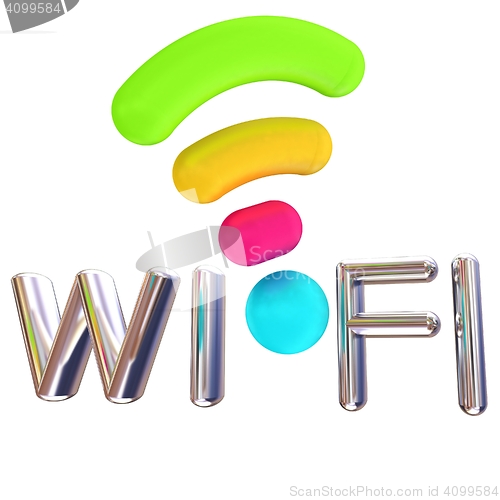 Image of color wifi icon. 3d illustration