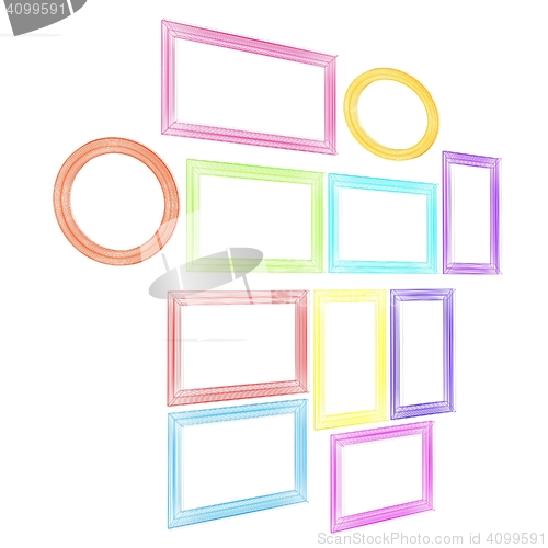 Image of Abstract frames. Conceptual design. 3D illustration