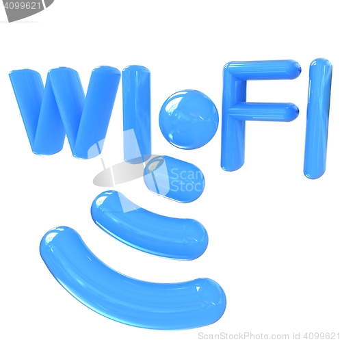 Image of WiFi symbol. 3d illustration