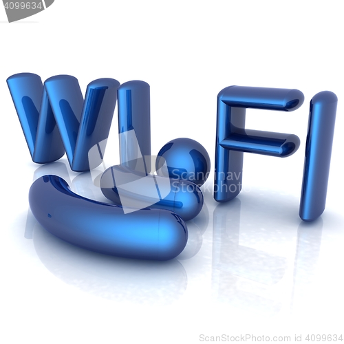 Image of WiFi symbol. 3d illustration