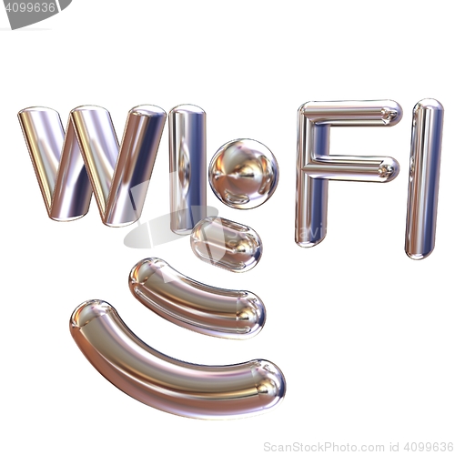 Image of Metal WiFi symbol. 3d illustration